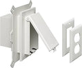 Arlington DBVS1W-1 Low Profile IN BOX Recessed Outlet Box Wall Plate Kit for New Vinyl Siding Construction, Vertical, 1-Gang, White