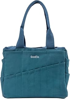 Soolla Studio Bag: Pottery Tool Bag & Craft Storage, Art Supply Organizer, Washable Tote, Knitting Yarn, Crochet Projects, 30 Pockets, 20+ Canvas Colors, Gift For Artists & Teachers (Aquamarine)