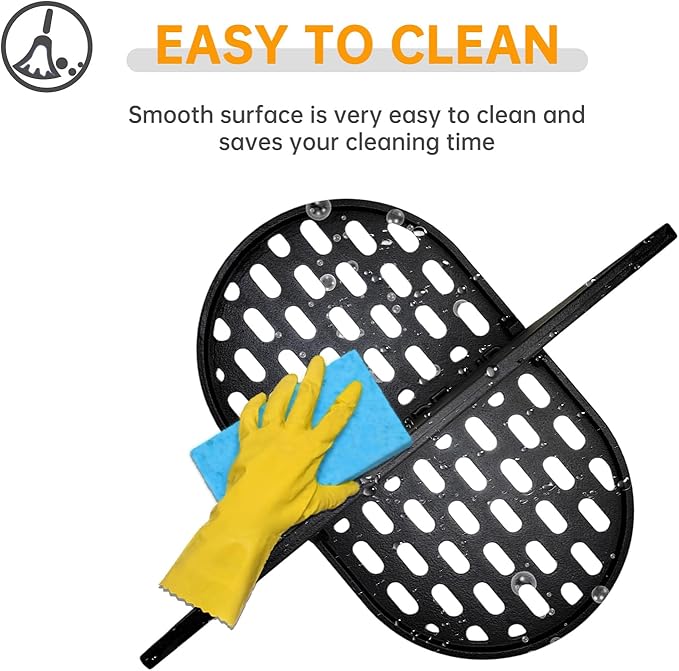 Cast Iron Cooking Grates with Divider for Primo Oval XL Grill Parts,Charcoal Grids Primo Oval Large 400.