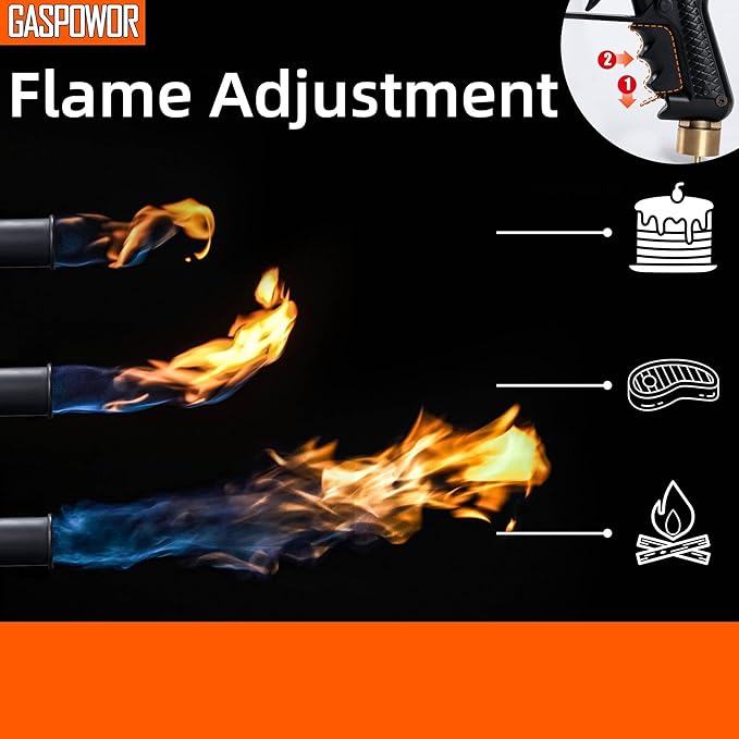 POWERFUL Grill Gun Propane Torch, Searing Torch kit with Meat Thermometer, Charcoal Starter, Campfire Starter,Cooking Sear Torch,Sous Vide,Kitchen torch, Charcoal BBQ Light,Culinary Torch