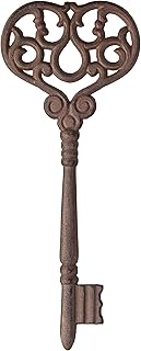 CraftyCrocodile Large Cast Iron Skeleton Key - Gothic Furniture Rustic Home Decor for Farmhouse, Living Room, Bedroom, Home, Kitchen Vintage Metal Wall Decor - Outdoor Wall Art Victorian Decor