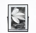 4x6 Black Metal Floating Picture Frame, Double Glass Tabletop Display, Modern Minimalist Photo Frame for Home & Office Decor