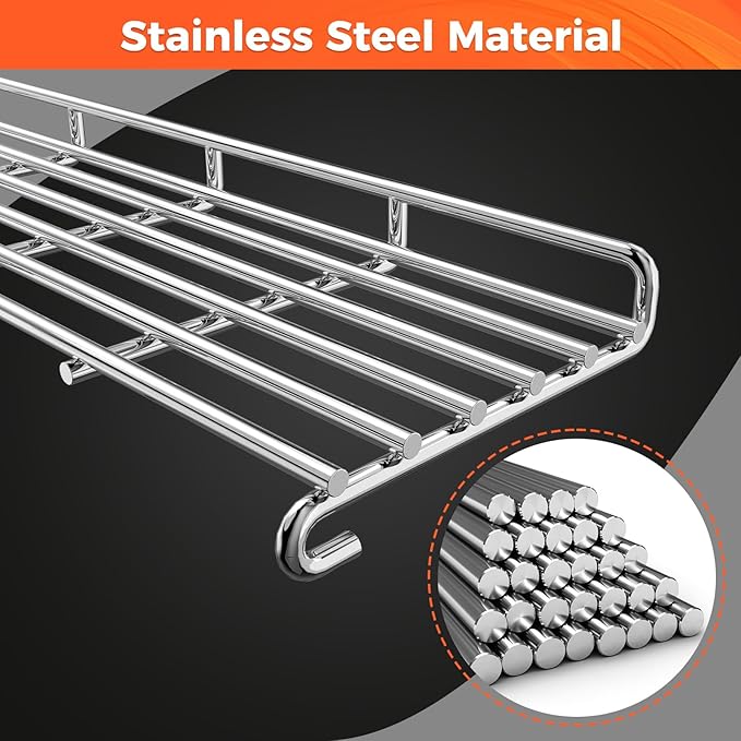 QuliMetal Stainless Steel Grill Warming Rack for Weber Genesis II 300 Series Gas Grills, Genesis II E-310, II E-315, II E-330, II E-335, II S-310, II S-335 Series, Replacement Parts for Weber 66044