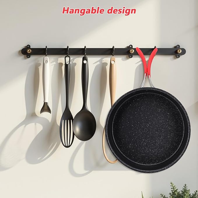 8inch Camping Frying Pan Aluminum Oxide Non stick Pan for Outdoor Camp Picnic