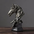 Creative Art Retro Horse Head Ornament,Resin Statue Ornaments,Abstract Style Sculptures,Living Room Dining Desk Decorations,Bookshelf Decorative Objects,Office Decor(7.9"/Black)