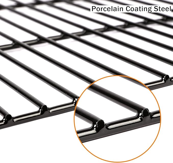 Hisencn Grill Grates Replacement for Dyna-Glo 3-Burner Open Cart Propane DGC310CNP-D, DGC310RNP-D, DGC310BNP-D, 19 3/5 inch Porcelain Coating Steel Cooking Grid