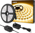 Lepro LED Strip Light White, 16.4Ft Dimmable Vanity Lights, 3000K Super Bright LED Tape Lights, 300 LEDs SMD 2835, Strong 3M Adhesive, Suitable for Home, Kitchen, Under Cabinet, Bedroom, Warm White