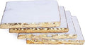 GMRS Home White Marble-Square Coasters with Gold Foiling Set of 4