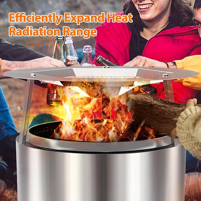 Heat Deflector for Solo Stove Yukon 1.0 & 2.0 – 27" Fire Pit Heat Diffuser Accessory, Heavy-Duty 304 Stainless Steel, Outdoor Heat Deflector with Spark Guard – Solo Stove Yukon Accessories
