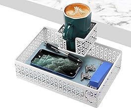 Under Desk Drawer Organizer Clip-on Cup Holder Under Desk Storage Drawers Rotated Under Table Drawer for Desk Organizer Clamp Phone Holder Paper Drawer (White)