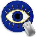 Evil Eye Lucky Round Mouse Pad, Small Mouse Pad with Non-Slip Rubber Base, Stitched Edge Mousepad for Desk Wireless Mouse, Gaming Mouse Mat for Computer Laptop Home Office Women Men, 8.6 x 8.6 Inch