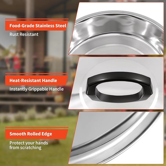 12 Inch Stainless Steel Cheese Melting Dome - 3 Pack BBQ Griddle Accessories, Basting Cover & Steaming Cover Wok Lids, Fits Blackstone Camp Chef Flat Top Griddle, Indoor Outdoor Use