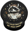 Mouse Pad with Wrist Rest, Funny Trash Raccoon Ergonomic Mousepad Wrist Support for Desk, Cute Animial Gaming Mousepads for Wireless Mouse Computer Work Home Desk Accessories Office Supplies Black