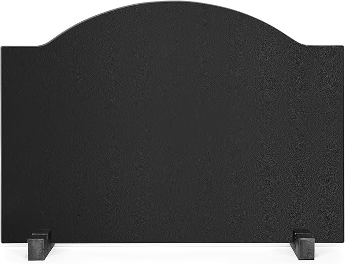 INNO STAGE 24" Fireplace Back Plates - Iron Fireback with Feet, Fireplace Wall Protection, Fireplace Heat Reflect, Black