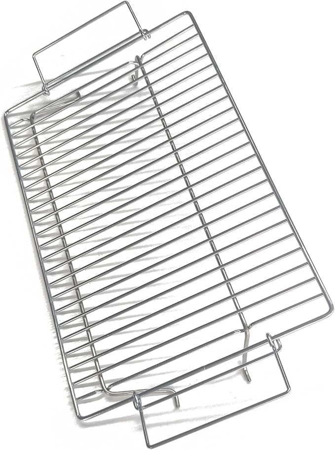 Charmline Stainless Steel Grill Grate Replacement, Lift-Up BBQ Cooking Grid with Handles, Suitable for Charmline Portable Charcoal Grill, Ideal for Meat, Steak & Outdoor Camping (14x9in)