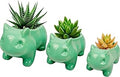 3 Pack Succulent Plant Pots, Ceramic Planters Mini Cute Animal Planters for Potted Plants Cactus Flowers Home Decor Crafts Gifts