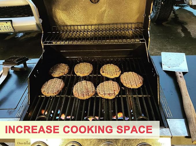 DcYourHome G470-0001-W1 Warming Rack for Charbroil Performance 4 Burner 463342119 463332718 463347017 463335517 463376017P1, 22 7/10 Inch Stainless Steel Swing Away Grid for Charbroil 463361017