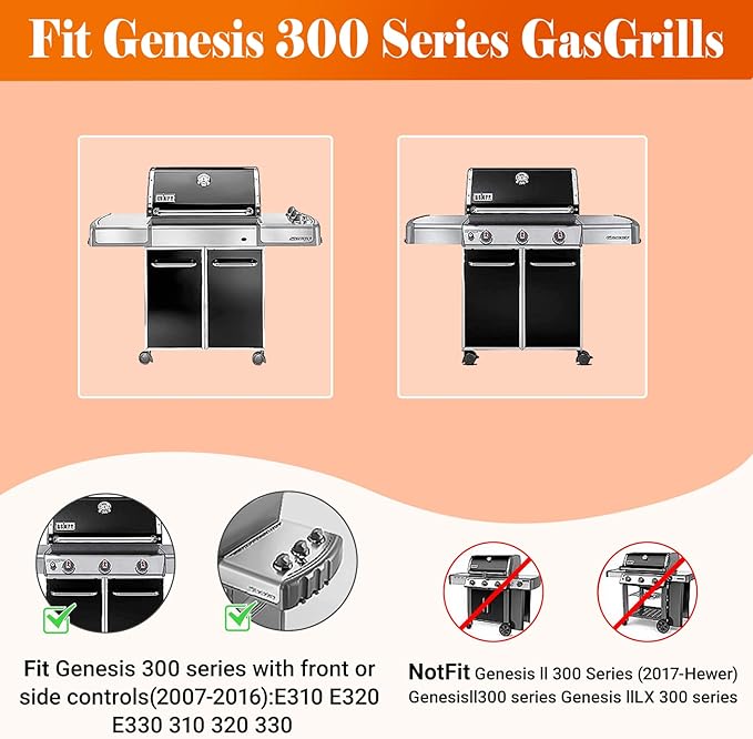 Uniflasy Stainless Steel Warming Rack for Weber Genesis 300 Series Gas Grill(2007-2016), for Genesis E310, E320, E330, S310, S320, S330, Replaces for Weber 65054, 81323, 62749