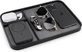 SENEN Leather Tray, Stylish and Organized Multifunctional Tray, for Table Entryway, Premium PU Leather, Catchall Tray for Keys, Watch, Wallet, Jewelry, and More (Black Frame)