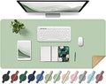 Non Slip Desk Mat, 31.5" x 15.7" PU Leather Desk Pad, Cork Desk Mat for Desktop, Desk Pad for Keyboard and Mouse, Ideal for Office and Home, Light Green