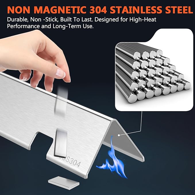 SUS304 Stainless Steel Flavorizer Bars for Weber Spirit 200 & Spirit II 200 Series, Spirit 2 Grill Parts for Weber Spirit II E-210, Spirit E-210, 15.3" GS4 Replacement Parts for Weber 67045 7635