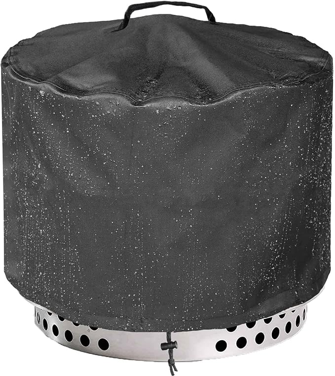 WICKTICK 21 Inch Round Fire Pit Cover for Solo Stove Bonfire 2.0, 600D Heavy Duty Waterproof Firepit Accessories for Outdoor Camping, All-Weather Resistant