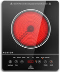 Noxton Portable Electric Stove 110V, 1800W Single Burner Electric Cooktop, Countertop Burner Electri Hot Plate, 4 Hour Timer, 9 Power Level, Child Safety Lock, Compatible with All Cookware(Black)