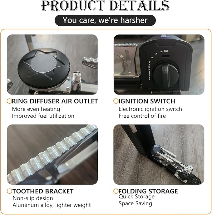 Portable Cassette Stove With Delicate Storage Bag, Foldable Camp Stove Compact Camping Stove, 2200W Folding Butane Gas Burner (Black)