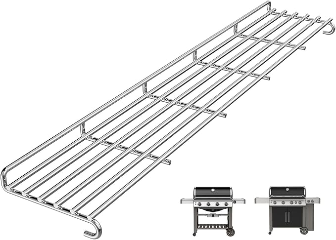 QuliMetal 66045 Grill Warming Rack for Weber GS4 Genesis II E-410, II S-410, II SE-410 Grills, Grill Parts for Weber Genesis II 400 Series, SUS304 Stainless Steel Warming Rack for Genesis 66045