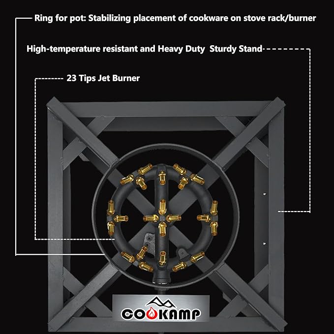COOKAMP Propane Burner for Outdoor Cooking (23 Tips Jet Burner)