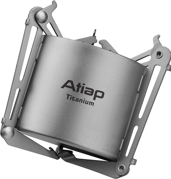 Titanium alcohol stove with foldable stand and fire cover Portable camping backpack Hiking stove