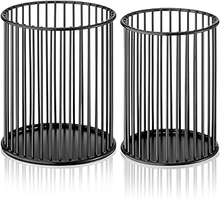 2 Sets Metal Pen Holder for Desk,Makeup Brushes Cup Holder, Pencil Holders, Pen cup, Home and Office Organizer, Black