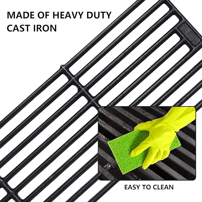 CANDANA Replacement Parts for Chargriller 3001, 3008, 3030, 4000, 5050, 5252 Grill Models, Stainless Steel Burner, Porcelain Steel Heat Plates, Porcelain Cast Iron Cooking Grid Grates, Igniters