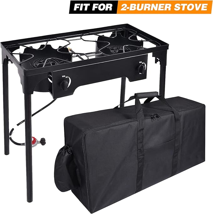 REDCAMP Camp Stove Burner Carry Bag for 2 Burner Stove, Large Stove Carry Case for Double Burner Stove Gas Grill Accessories, 34.5" L x 9" W x 16.5" H