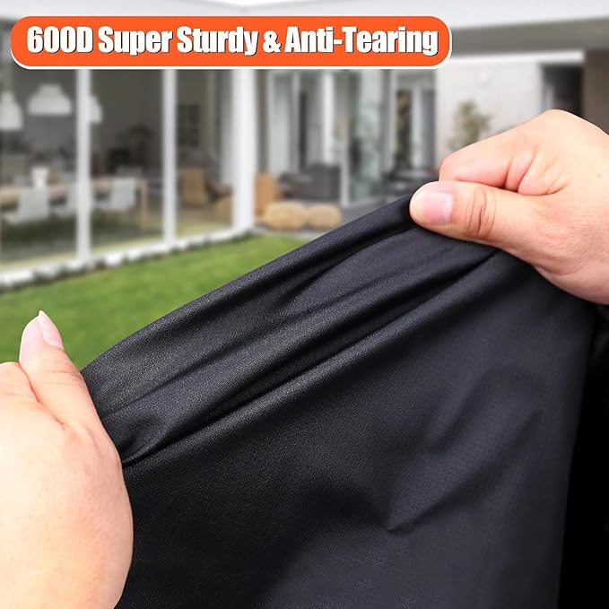 QuliMetal 7113 Grill Cover for Weber Q100 Q120 Q1000 Q1200 Q200 Q220 Q2000 Q2200 Q2400 Q2800N+ Series Gas Grills, Heavy Duty BBQ Gas Grill Cover, 600D
