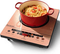 Single Burner Electric Cooktop, Portable Electrics Stove 110v with plug, Touch Stove Electric with Safety Lock, Timer, Kitchen Cooking Cooktop With 9 Power Levels, 1800W(orange)