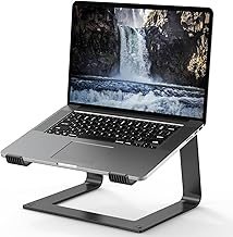 Tonmom Laptop Stand for Desk, Aluminum Laptop Riser Holder, Removable Metal Notebook Stand Ventilated Cooling Computer Riser Compatible with 10-15.6” Laptops