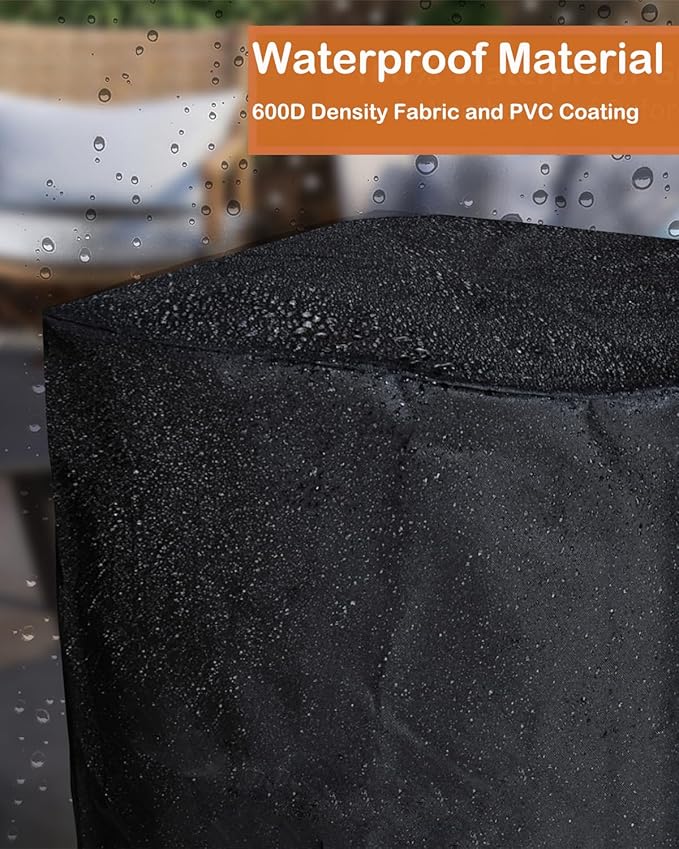 SheeChung Fire Pit Cover Square 21"L x 21"W x 33"H Waterproof Outdoor Propane Column Cover,Heavy Duty Fabric with PVC Coating,Weather Resistant,Fit for Table Gas Firepit Black