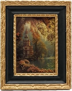 Small Vintage Picture Frames 2.5 X 3.5 - Mini Ornate Wallet Size Frame, 2.5 X 3.5 Picture Frames For Tabletop Display And Wall Hanging, Tiny Photo Frame for Antique Home Decor （Black&Gold）