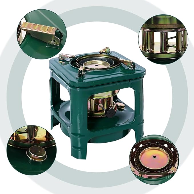 Portable 8-Wick Kerosene & Diesel Stove - Multi-Fuel Camping Burner for Backpacking, Hiking, Picnics | Compact Outdoor Cookware Furnace