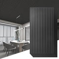 Art3d 6-Pack Slat Design 3D Wall Panels for Interior Wall Decor, 2x4 FT PVC Decorative Drop Ceiling Tiles - Black