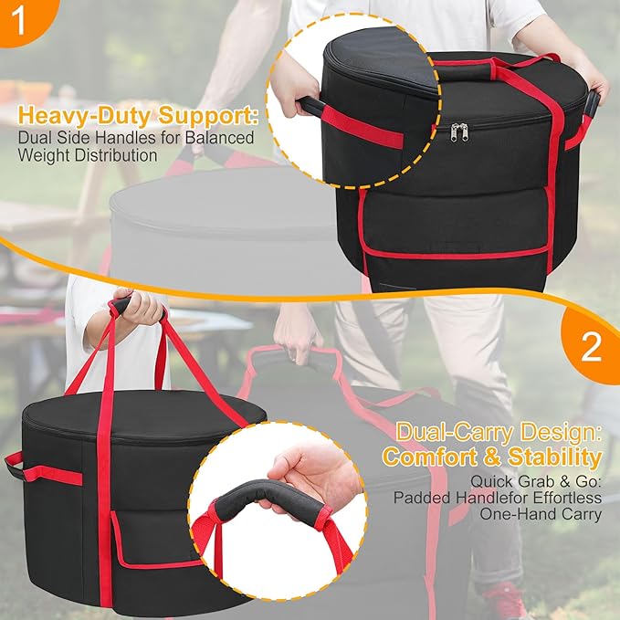 NettyPro Fire Pit Carry Bag Compatible with 19 Inch Outland 893/823/863 & Solo Stove Bonfire 19.5" Propane Firebowl, Fire Pit Carrying Case for Outdoor Camping Portable Fit Ciays Smokeless Gas Firepit