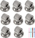BTSKY® Stainless Steel Magnetic Pen Holder Clips- Magnetic Pen Clip Holder Fit Any Size Pens magnetic push pins for Refrigerator Whiteboard Erase Board and Bulletion Board Map, 8 Pack