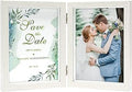 Afuly 5x7 Picture Frame White Double Picture Frames Collage 2 Photo Display Modern Hinged Photo Frame for Desk Decor Christmas Wedding Birthday Gifts for Women Mom Grandma Couple Family Friends