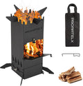 Portable Rocket Stove, Wood-Burning Stove & Backpacking Stove, Windproof Design with Carry Bag, Perfect for Backyard & Outdoor Cooking (Small)