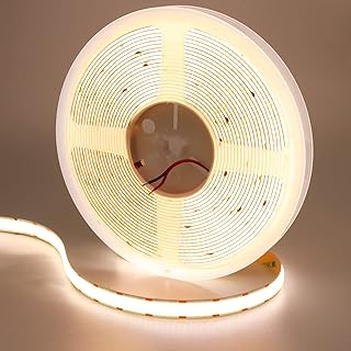 GOMING 32.8ft(10M) 24V Double Row COB LED Strip Light Natural White 4000K 6000LED CRI 93+ 20000lm Uniform Glow Dotless IP20 Not Waterproof Flexible LED Tape Lights for DIY Home Decor(No Power Supply)