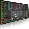 Pixiecube Excel Cheat Sheet Desk Pad | Excel Shortcut Keys Mouse Pad | Extended Large XL Gaming Mousepad | PC Office Spreadsheet Keyboard Mat | Non-Slip Stitched Edge