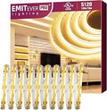 EMITEVER COB LED Strip Lights Warm White, 3000K Tape Light Premium High Density, DC 24V, 360+Lumens/ft, 5120LEDs/Spool, Ra 90+, 32.8ft/10m, UL Listed 5 Year After-Service(Power Supply Sold Separately)