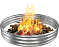 Large Metal Fire Pit Ring/Bonfire Fire Ring- 6 FT Diameter, 0.7 MM Thick,1 ft High, Durable and Stylish for Outdoor Fire Pits,Patios and Camping (Silver, 6X6X1 ft)