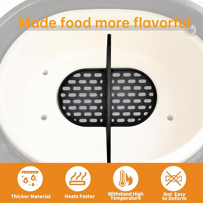 Cast Iron Cooking Grates with Divider for Primo Oval XL Grill Parts,Charcoal Grids Primo Oval Large 400.